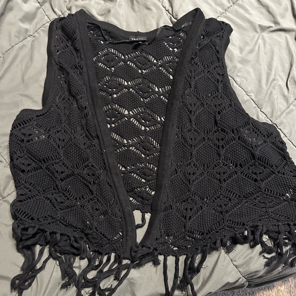 Torrid Black Plus Size Vest - Fringe Vest - 3XL
